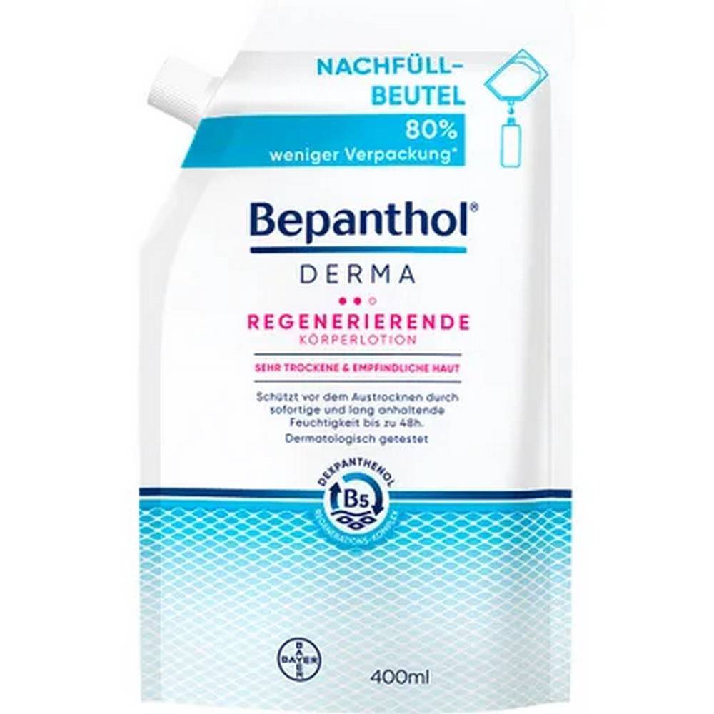 bayer bepanthol derma regenerating body lotion refill bags 400 bayer bepanthol derma regenerierende korperlotion nachfullbeutel 400 Bepanthol Regenerating Body Lotion Refill 400ml
