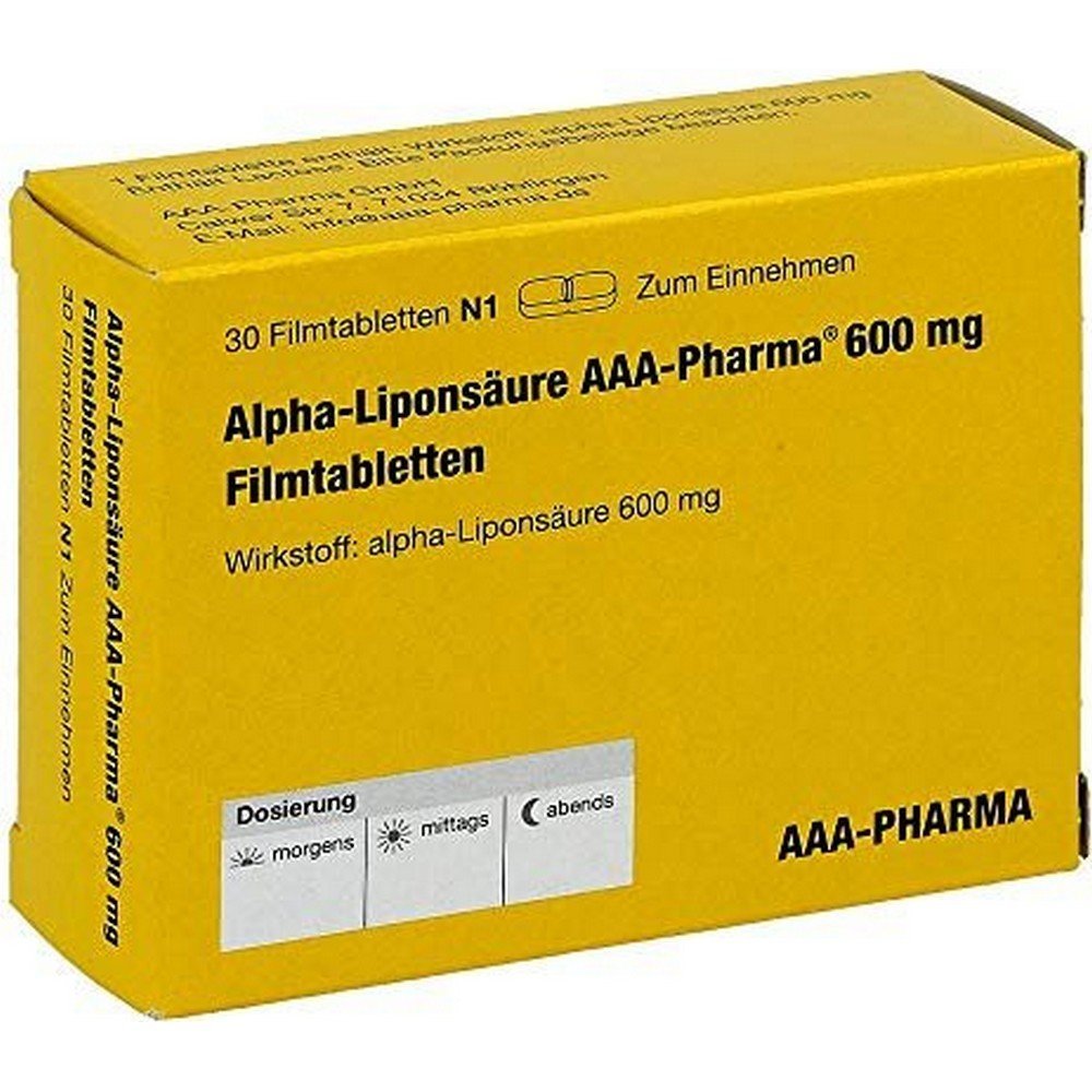 aaa pharma alpha liponsaure 600mg tabletten 30 stuck AAA Pharma Alpha Liponsäure 600mg Tabletten 30 Stück