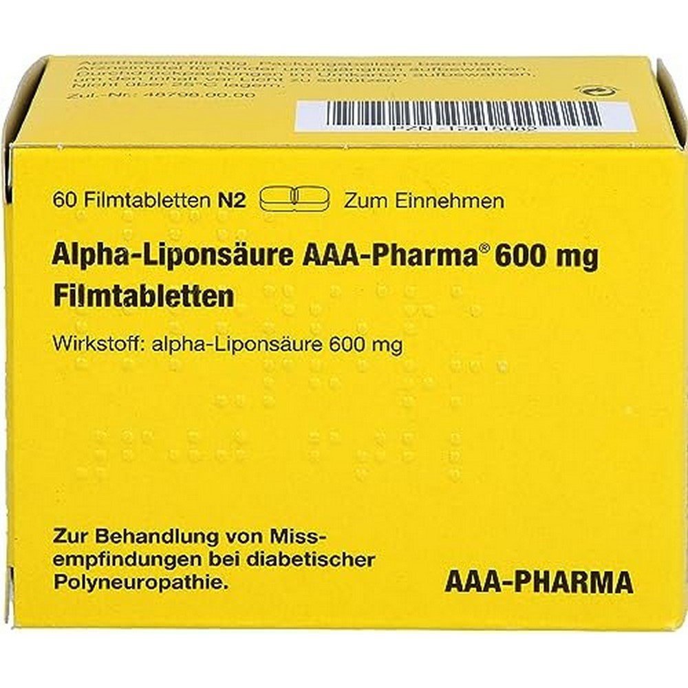 aaa pharma alpha liponsaure 600mg tabletten 60 stuck AAA Pharma Alpha Liponsäure 600mg Tabletten 60 Stück