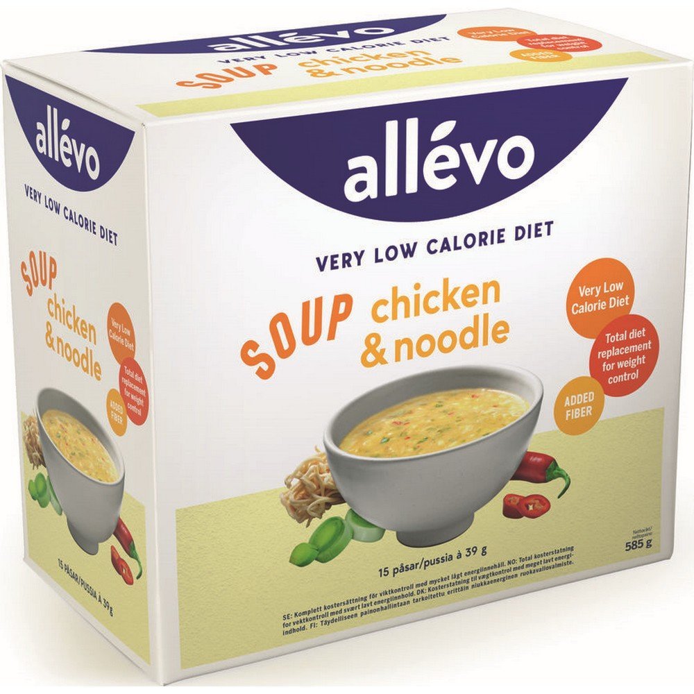 allevo vlcd soup chicken and noodle 15 x 39 g Allevo VLCD Soup Chicken & Noodle — 15 × 39 g