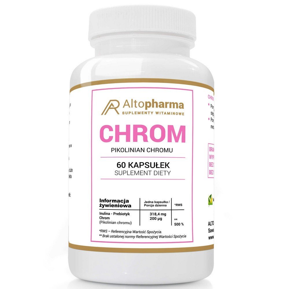 alto pharmachrom dietary supplement 200mg chromium 60 pcs Alto Pharma Chromium 200 µg – Metabolism Support, 60 Capsules
