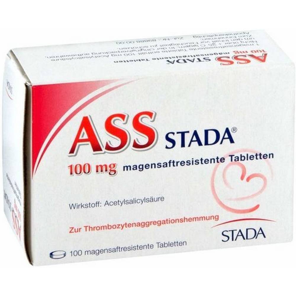 ass stada 100 mg magensaftresistente tablets 100 st ASS Stada 100 mg Gastro-Resistant Tablets 100 pcs