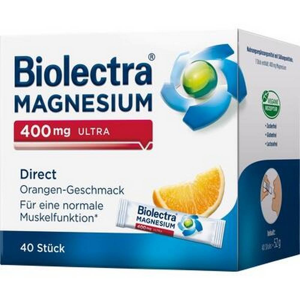 biolectra magnesium 400 mg ultra direct orange 40 pcs BIOLECTRA Magnesium 400 mg Ultra Direct Orange