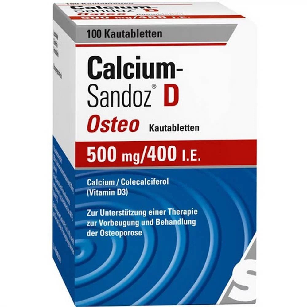 calcium sandoz d osteo 500 mg400 iu chewable tablets 100 pcs CALCIUM SANDOZ D Osteo 500 mg/400 IU chewable tablets