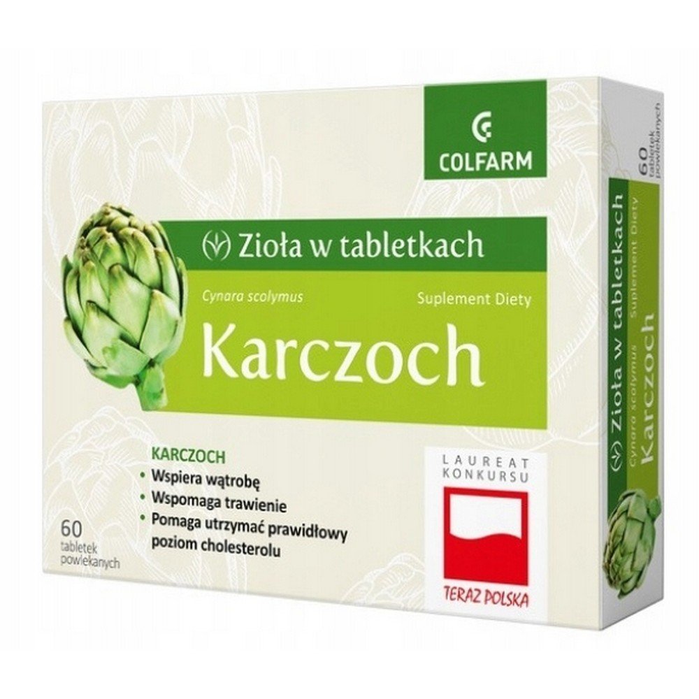 colfarmartichoke dietary supplement 32 g 60 pcssuplement diety karczoch 32 g 60 szt Colfarm Artichoke Dietary Supplement 32 g / 60 Tablets