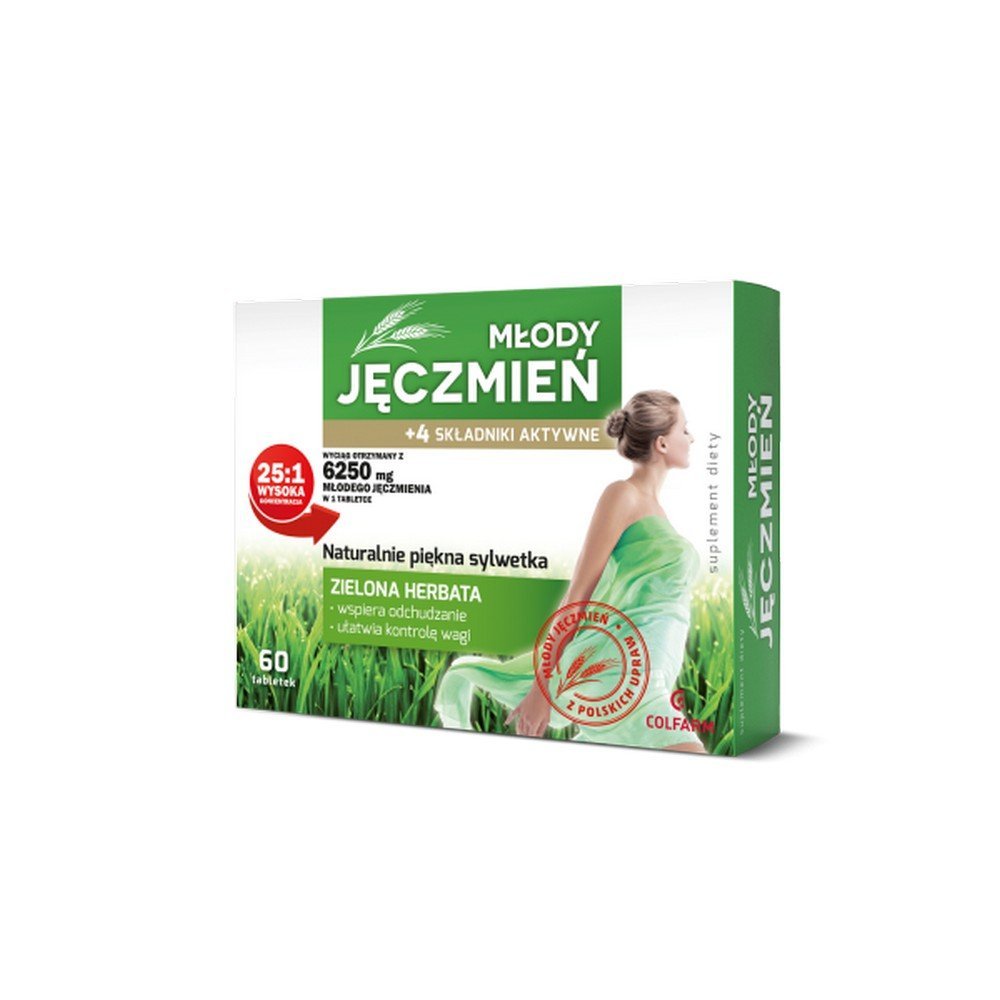 colfarmdietary supplement young barley 27 g 60 pcssuplement diety mlody jeczmien 27 g 60 szt Colfarm Young Barley Dietary Supplement 27 g / 60 Tablets