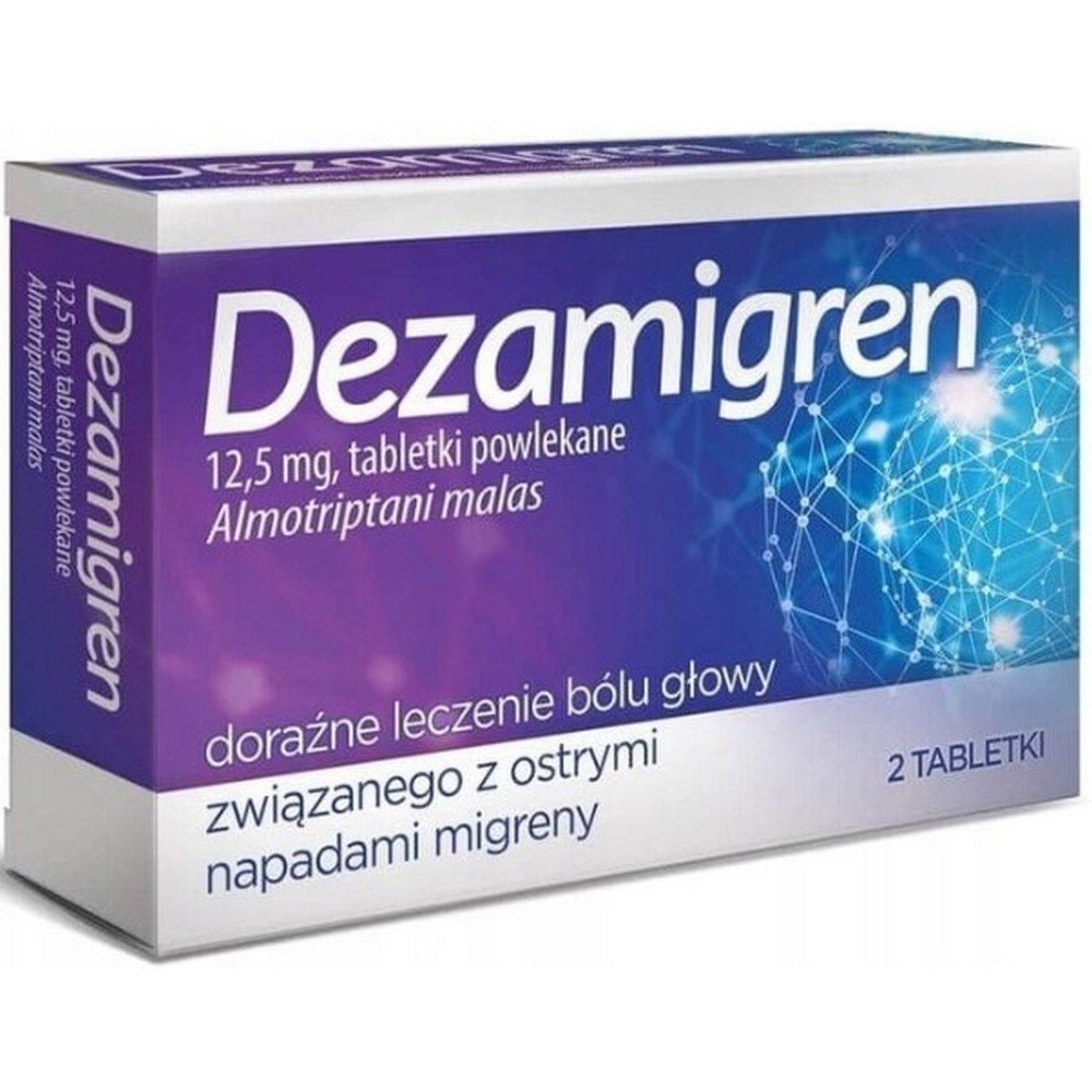 dezamigren 125mg migraine medicine 2 tablets DEZAMIGREN 12.5MG, migraine medicine, 2 TABLETS