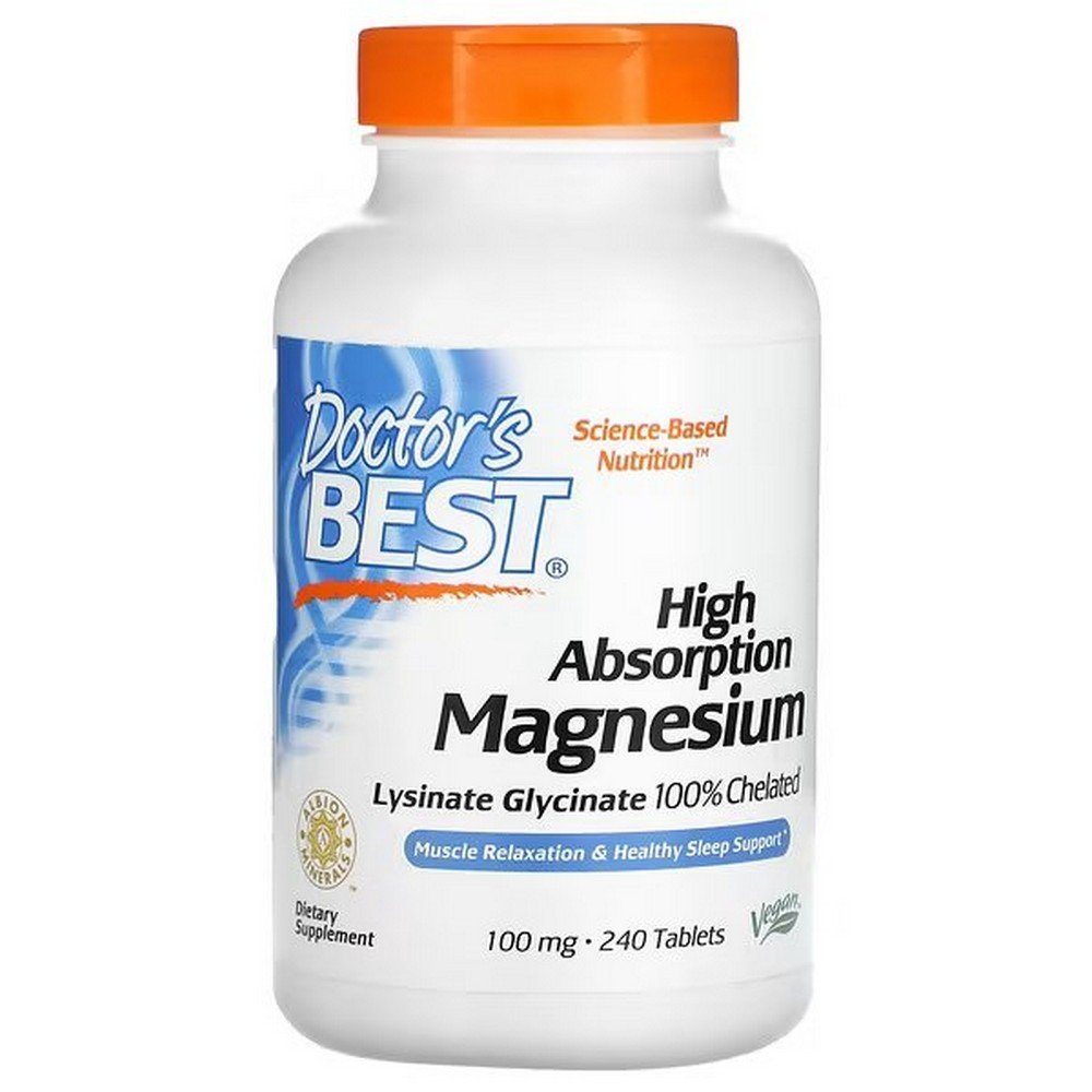 doctors best high absorption magnesium 100 mg 240 tablets Doctor’s Best High Absorption Magnesium 100 mg 240 Tablets