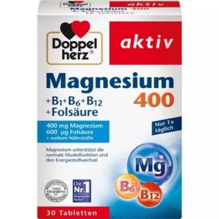 Doppelherz Magnesium 400 + B1 + B12 + Folic Acid 30 Pieces