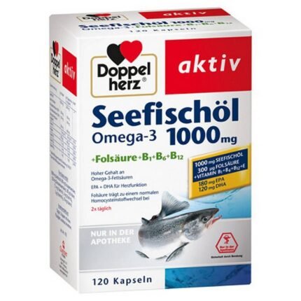 Doppelherz Seefischöl Omega-3 1000 mg + Folic Acid Capsules 120 pcs