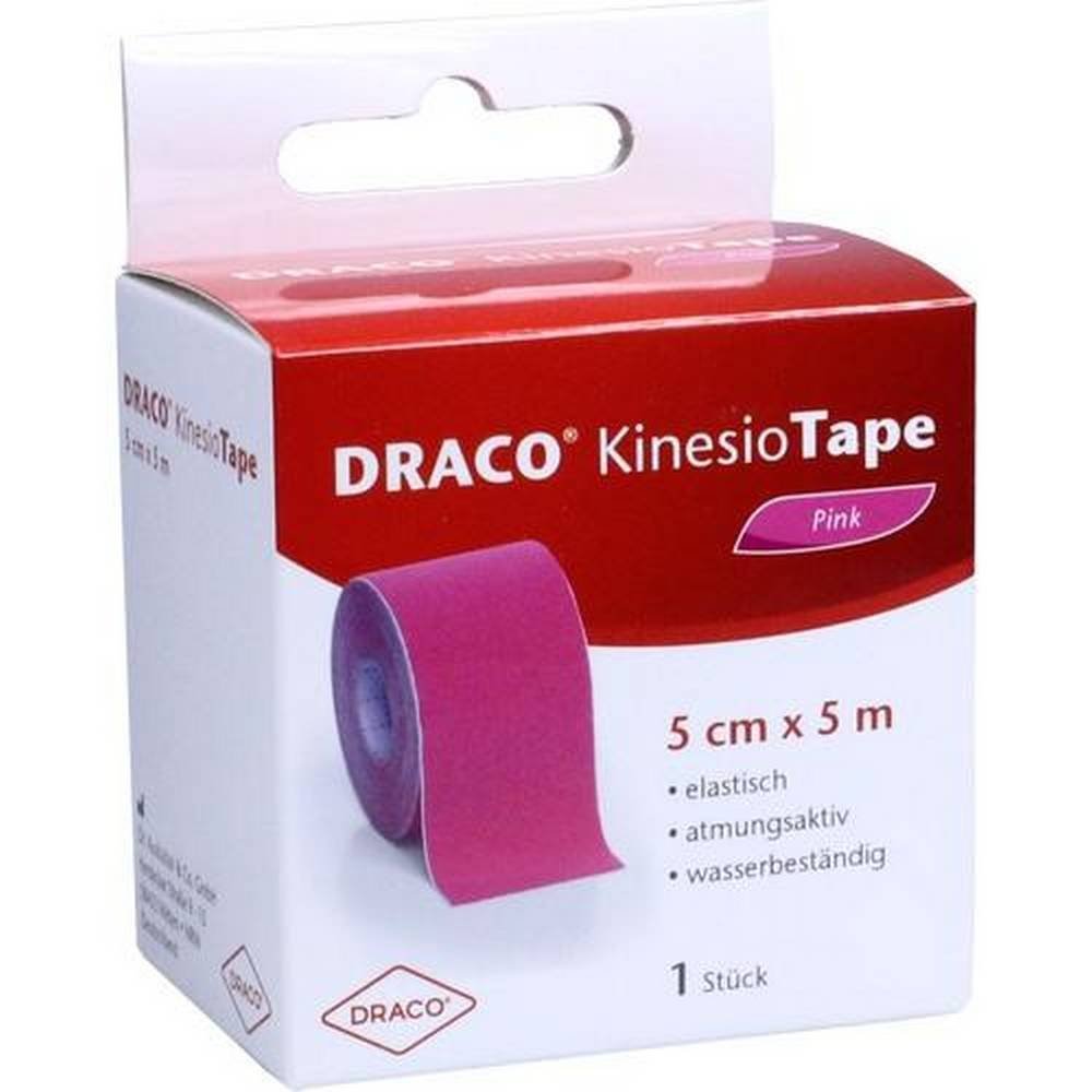 draco kinesiotape 5 cmx5 m pink 1 piece DRACO KINESIOTAPE 5 cmx5 m pink, 1 piece