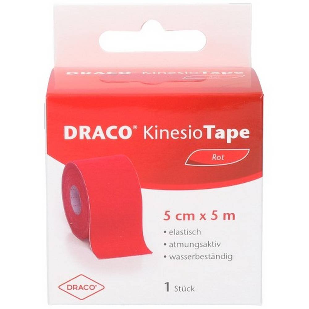 draco kinesiotape 5 cmx5 m red 1 pc DRACO KINESIOTAPE 5 cmx5 m red, 1 pc