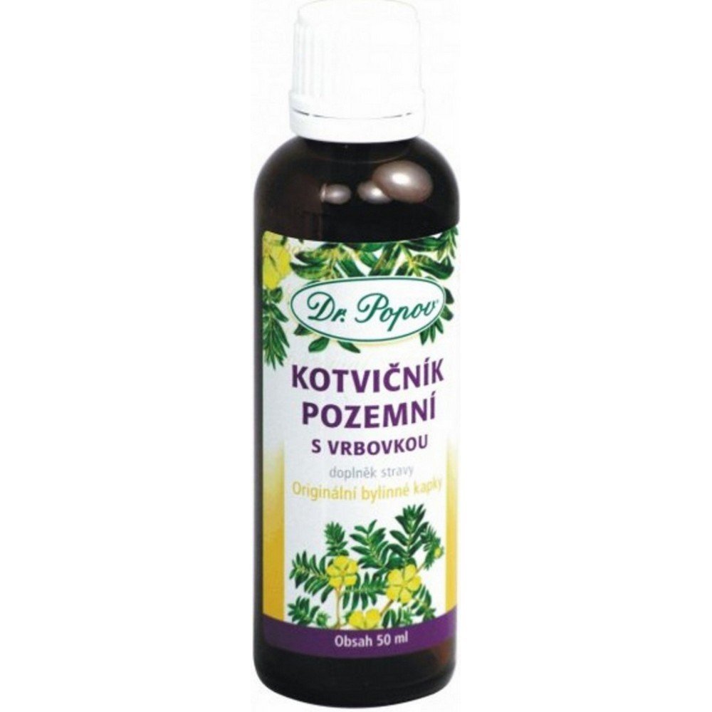 drpopov kotvicnik ground with willow original herbal drops 50 ml Dr. Popov Kotvičník Ground with Willow Herbal Drops 50ml