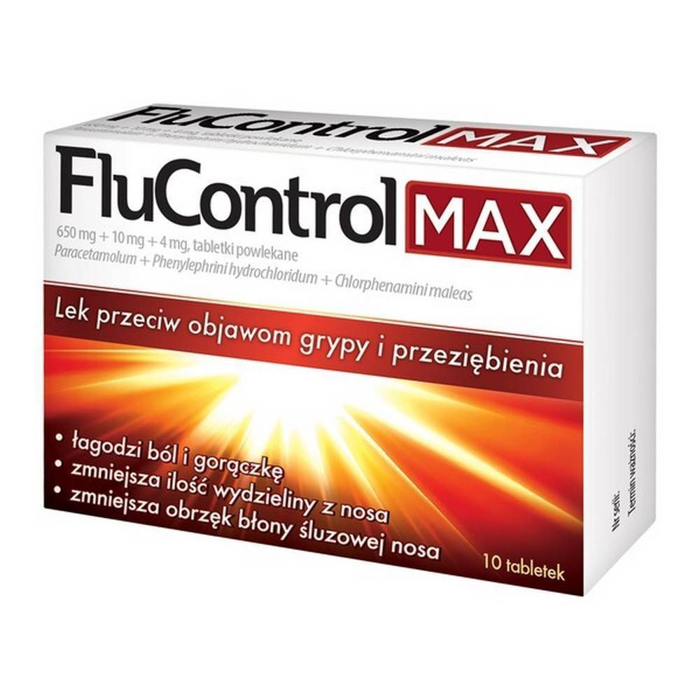 flucontrol max 650 mg 10 mg 4 mg coated tablets 10 pieces FluControl Max 650 mg + 10 mg + 4 mg Coated Tablets 10 pcs