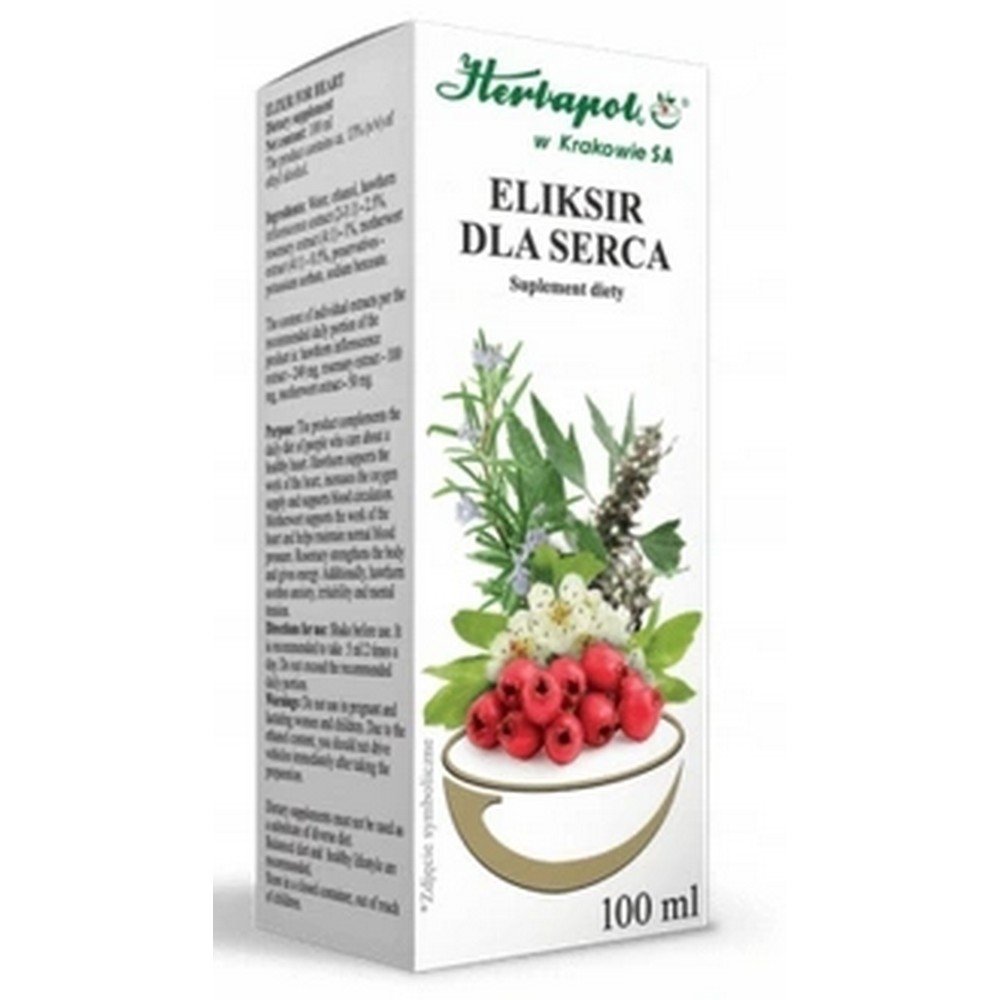 herbapol krakowdietary supplement elixir for the heart 100 mlhawthorn 100 mlsuplement diety eliksir na serce 100 ml glog 100 ml Herbapol Kraków Elixir for the Heart Dietary Supplement 100 ml
