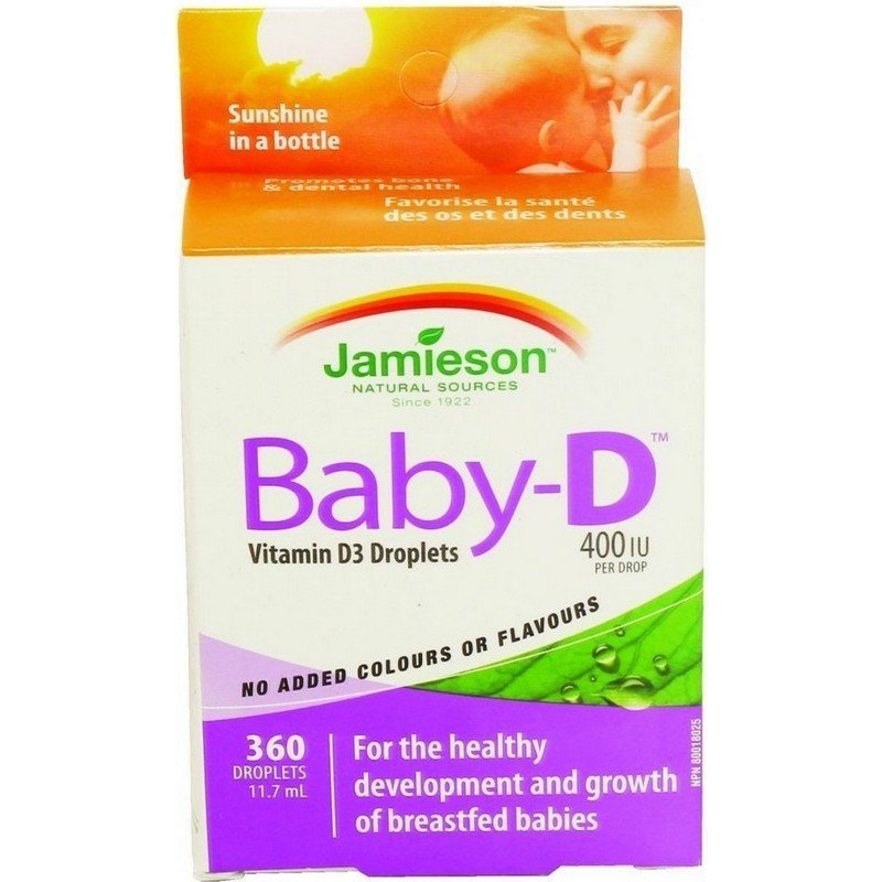 jamieson baby d vitamin d3 400 iu drops 117 ml Jamieson Baby-D Vitamin D3 400 IU drops 11.7 ml
