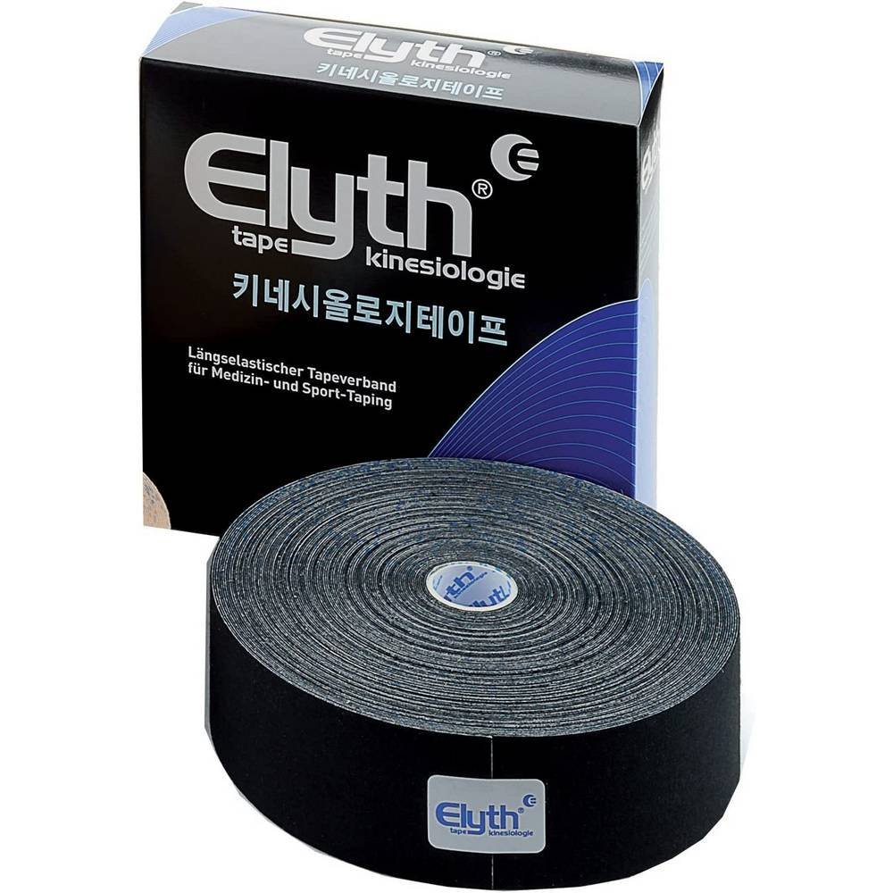 kinesiology tape elyth 5 cmx5 m black 1 piece KINESIOLOGY Tape Elyth 5 cmx5 m black, 1 piece