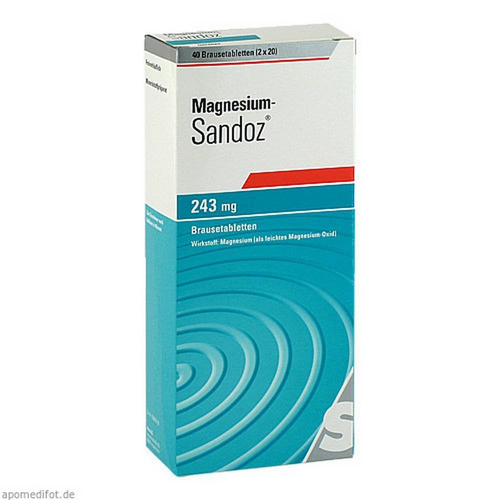 magnesium sandoz 243 mg effervescent tablets 40 pcs MAGNESIUM SANDOZ 243 mg effervescent tablets
