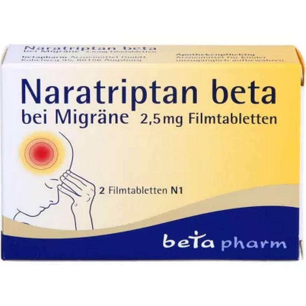 naratriptan beta for migraines 25 mgpcs Naratriptan Beta for Migraines 2.5 mg Tablets pcs
