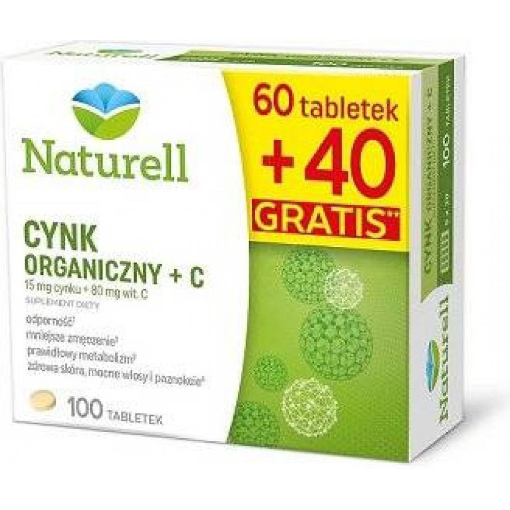 naturell organic zinc c tablets 100 pieces Naturell Organic Zinc + C, tablets, 100 pieces