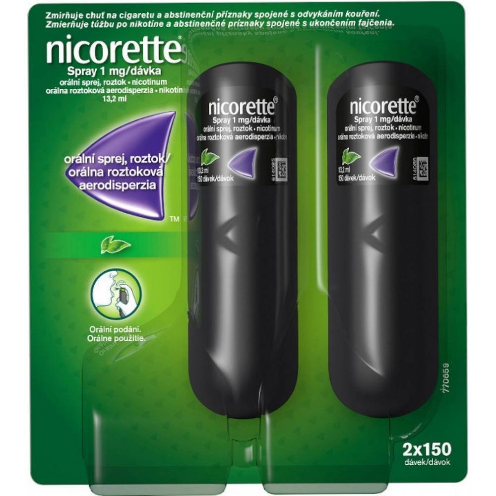 nicorette 1 mg 2x132ml Nicorette 1 mg Spray 2 × 13.2 ml