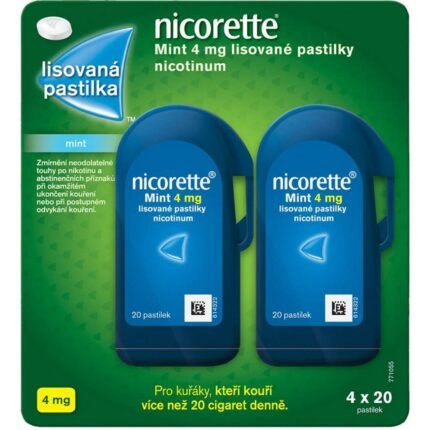 Nicorette Mint 4mg Kaugummis 80 Stück (4×20)