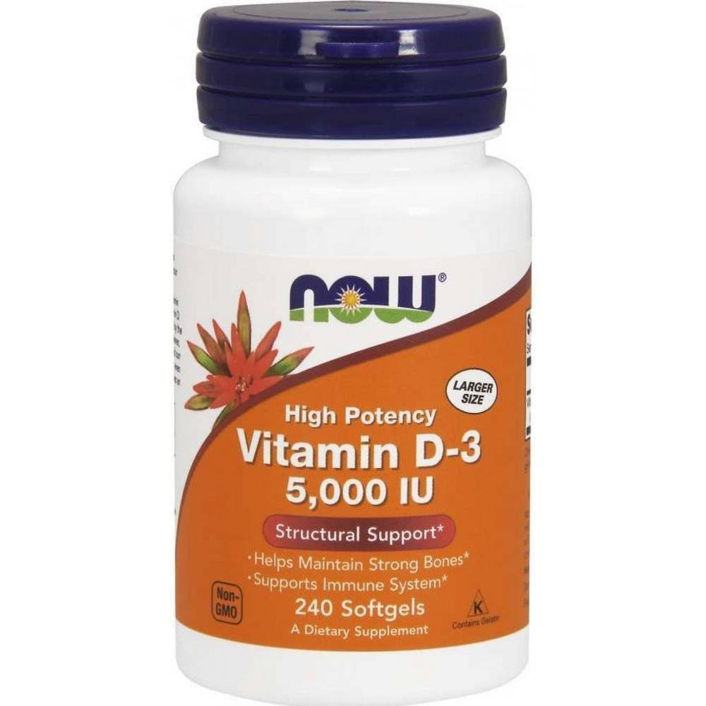 now vitamin d3 5000 iu x 240 Now Foods Vitamin D3 5000 IU 240 Softgels
