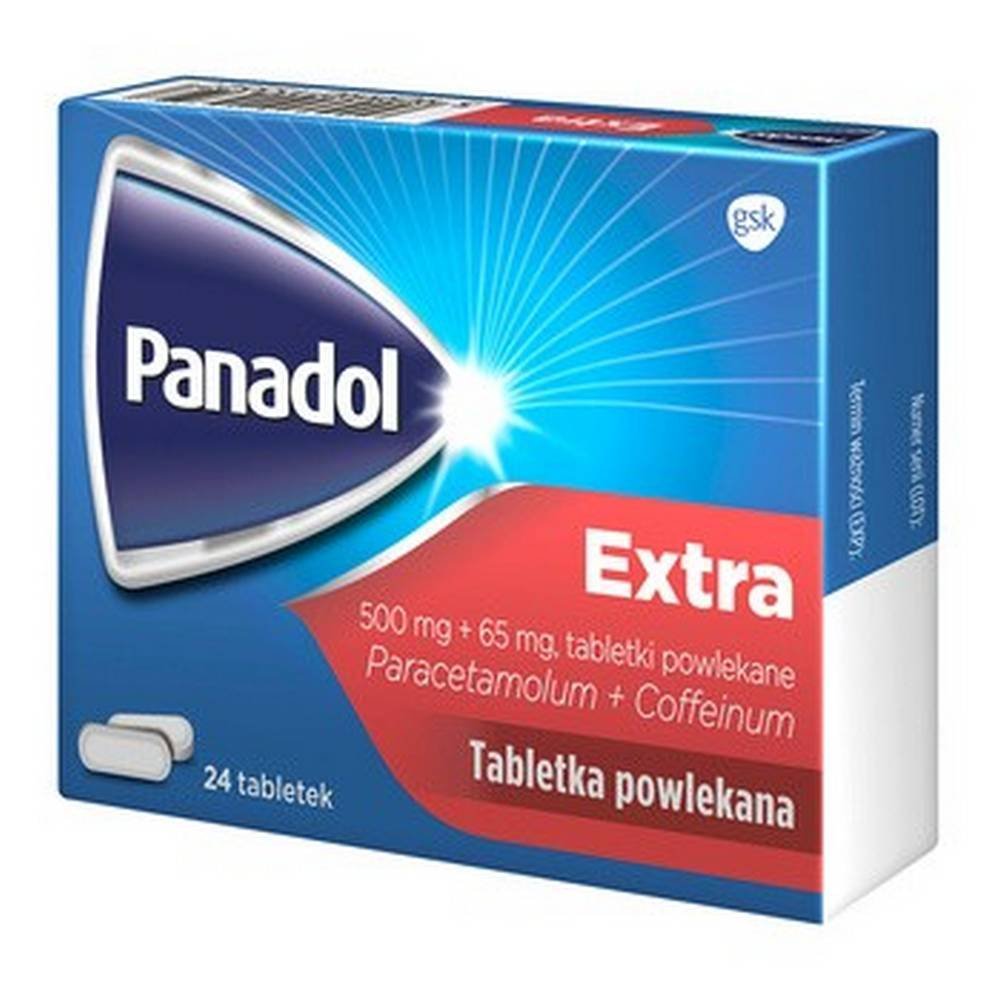panadol extra 500 mg 65 mg coated tablets 24 pieces Panadol Extra 500 mg + 65 mg Coated Tablets 24 pcs