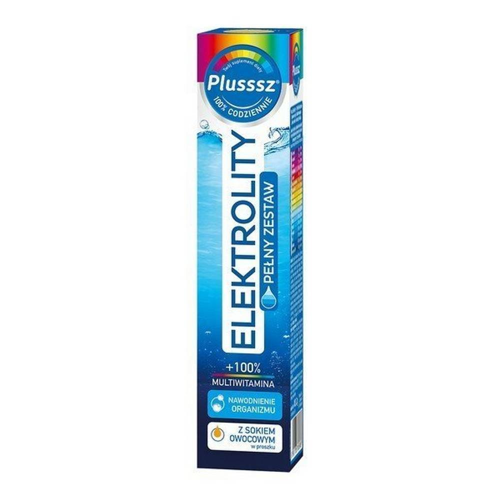 plusssz electrolytes 100 multivitamin effervescent tablets 24 pcs Plusssz electrolytes + 100% multivitamin, effervescent tablets, 24 pcs.