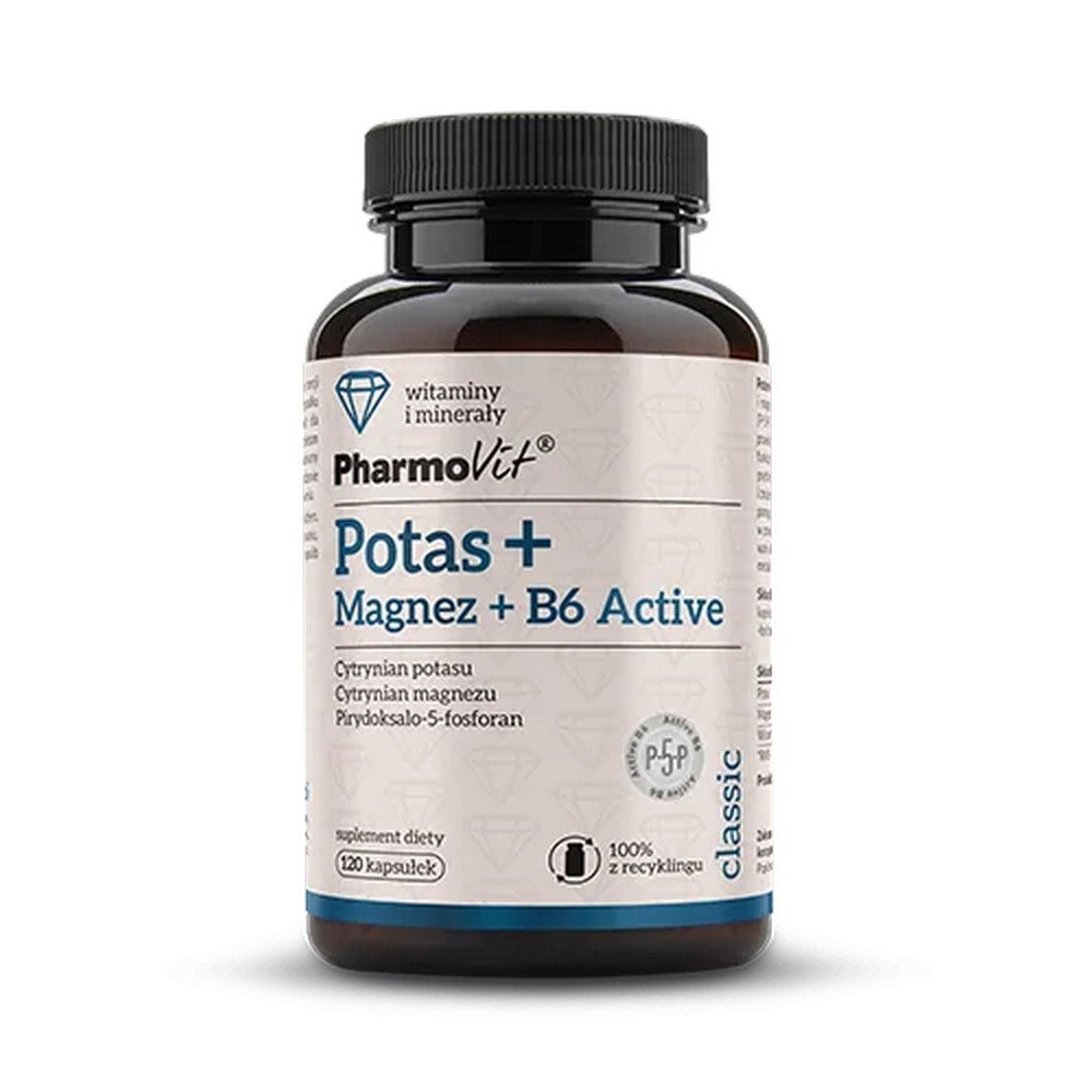 potassium magnesium b6 active 120 caps Potassium + Magnesium + Vitamin B6 Active 120 Capsules