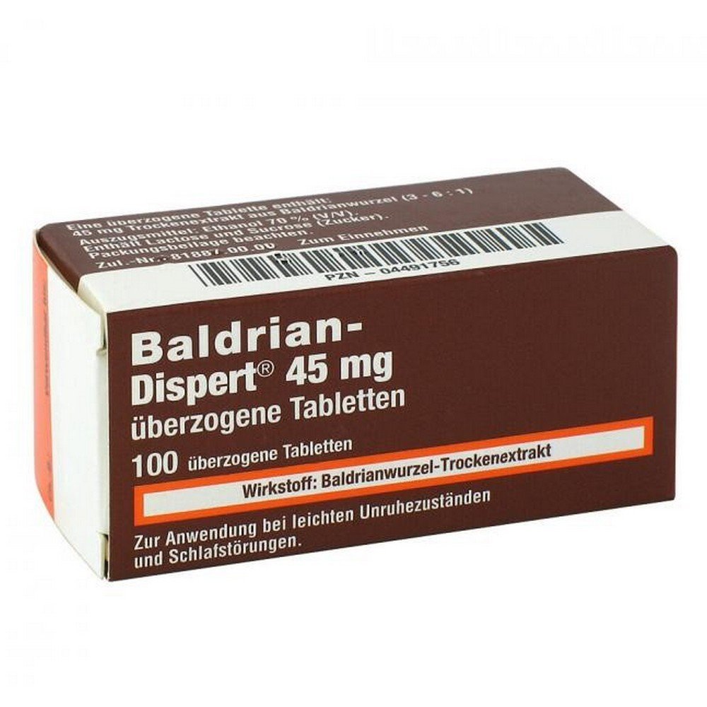 valerian dispert 45 mg coated tablets 100 pcs Valerian Dispert 45 mg Coated Tablets 100 pcs