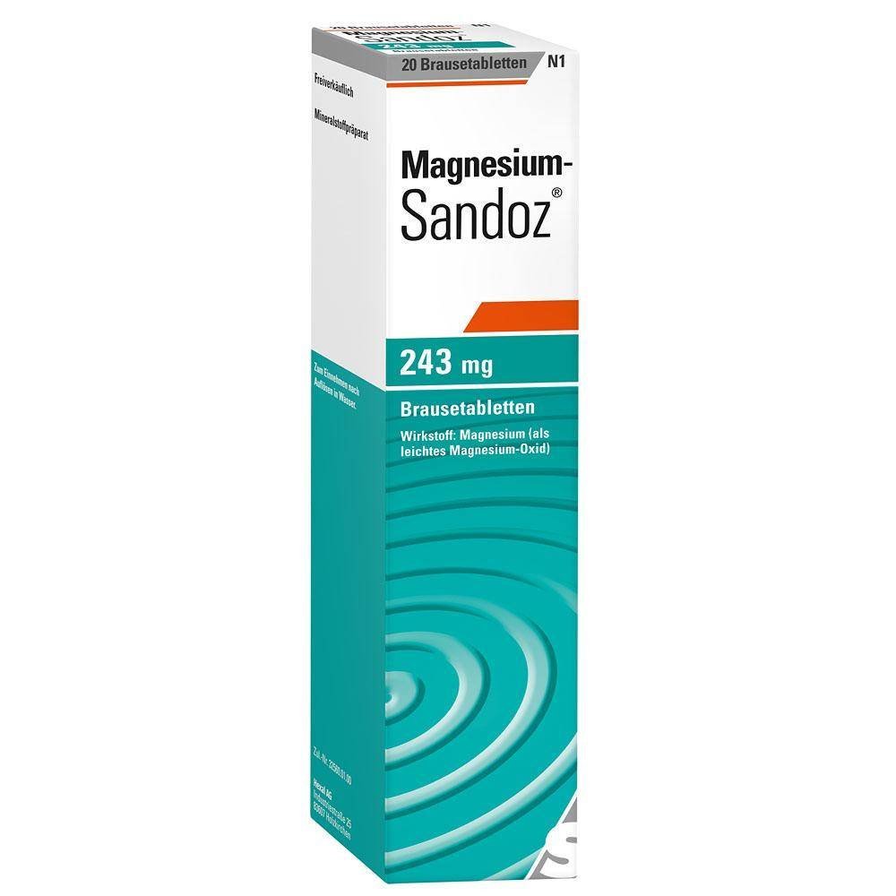 Magnesium Sandoz 243 mg Effervescent Tablets 20 pcs Magnesium Sandoz 243 mg Effervescent Tablets 20 pcs