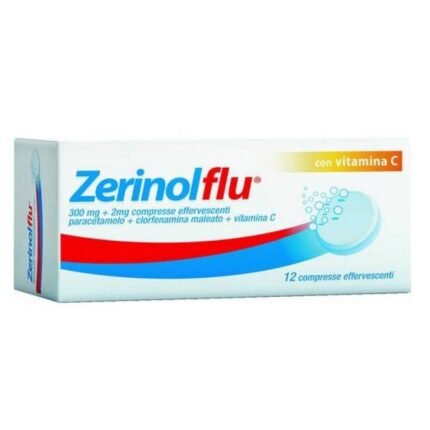 Zerinolflu 300 mg + 1.41 mg + 280 mg Effervescent Tablets with Vitamin C, 12 pcs — Zerinolflu