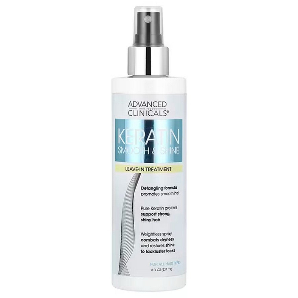 Advanced Clinicals, Keratin Smooth & Shine, Keratin Leave-in Treatment, 8 fl. oz (237 ml), Advanced Clinicals, Keratin, несмываемое средство для гладкости и блеска волос Advanced Clinicals, Keratin Smooth & Shine, Keratin Leave-in Treatment, 8 fl. oz (237 ml), Advanced Clinicals, Keratin, несмываемое средство для гладкости и блеска волос