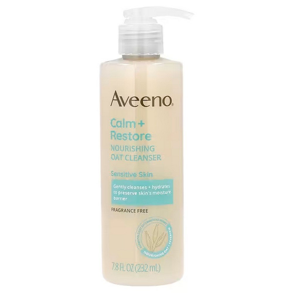 Aveeno, Calm + Restore, Nourishing Oat Cleanser, Sensitive Skin, Fragrance-Free, (232 ml), Aveeno, Calm + Restore, питательное очищающее средство с овсом, для чувствительной кожи, без отдушек Aveeno, Calm + Restore, Nourishing Oat Cleanser, Sensitive Skin, Fragrance-Free, (232 ml), Aveeno, Calm + Restore, питательное очищающее средство с овсом, для чувствительной кожи, без отдушек