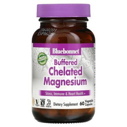 Bluebonnet Nutrition, Buffered Chelated Magnesium, buffered chelated magnesium, 60 vegetable capsules, Bluebonnet Nutrition, буферизованный хелатный магний