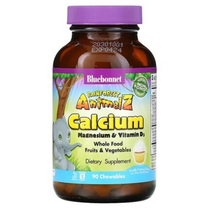 Bluebonnet Nutrition, Rainforest Animalz, Calcium, Magnesium and Vitamin D3, 90 Animal Chewable Tablets, Bluebonnet Nutrition, Rainforest Animalz, кальций, магний и витамин D3