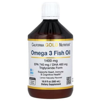 California Gold Nutrition, Norwegian Omega-3 Fish Oil, Natural Lemon Flavor, 500 ml (16.9 fl. oz.), California Gold Nutrition, norwegisches Omega-3-Fischöl, natürlicher Zitronengeschmack, 500 ml (16