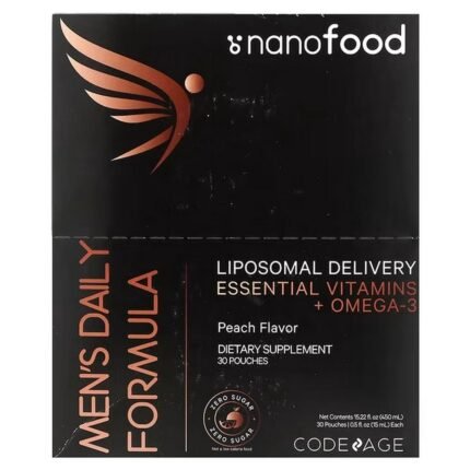Codeage, Nanofood, Men’s Daily Formula, Essential Vitamins & Omega-3, 30 Packets, 0.5 fl oz (15 ml), Codeage, Nanofood, ежедневная формула для мужчин, незаменимые витамины и омега-3, 30 пакетиков по 15 мл (0