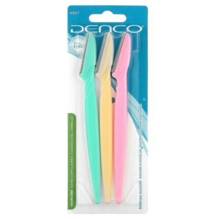 Denco, Shaping Razors, Assorted Colors, 3 Piece Set, Denco, Rasiermesser, verschiedene Farben