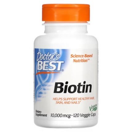 Doctor’s Best, Biotin, 10, 000 mcg, 120 Vegetable Capsules, Doctor’s Best, биотин, 10 000 мкг