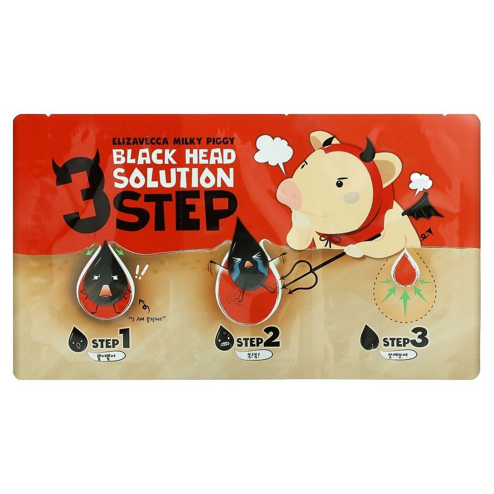 Elizavecca, Milky Piggy, 3 Step Black Head Solution, 0.21 oz (6 g), Elizavecca, Milky Piggy 3-stufige Mitesser-Lösung Elizavecca, Milky Piggy, 3 Step Black Head Solution, 0.21 oz (6 g), Elizavecca, Milky Piggy 3-stufige Mitesser-Lösung