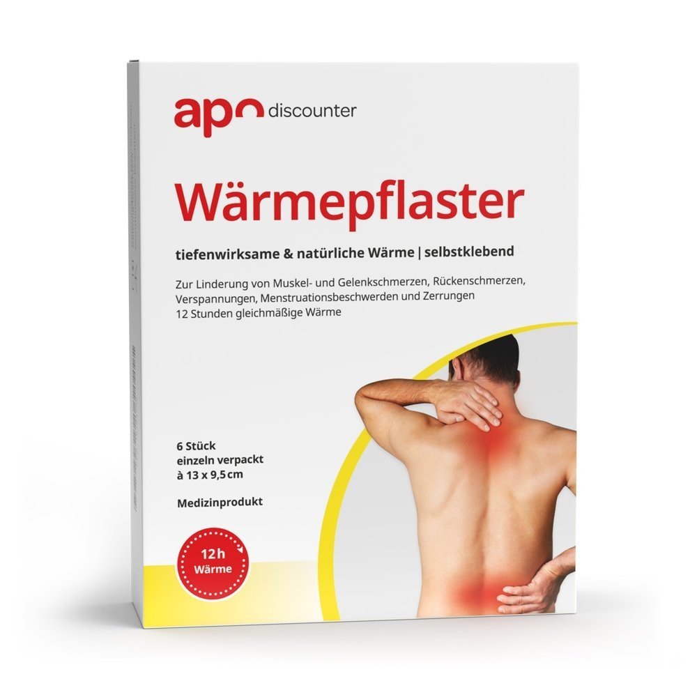 Heat patches 9.5 x 13 cm from apodiscounter (6 pieces), Wärmepflaster 9 Heat patches 9.5 x 13 cm from apodiscounter (6 pieces), Wärmepflaster 9