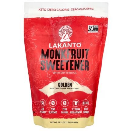 Lakanto, Monkfruit Sweetener with Erythritol, Golden, 800 g (28.22 fl. oz.), Lakanto, Monkfruit Sweetener with Erythritol, Mönchsfrucht-Süßstoff mit Erythrit, Golden, 800 g (28