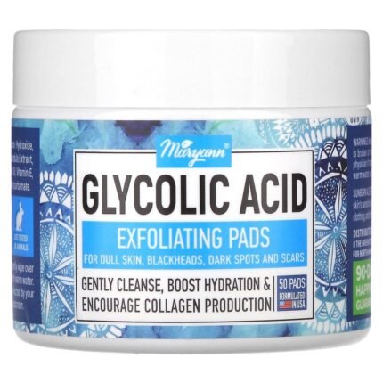 Maryann Organics, Glycolic Acid, Exfoliating Pads, 50 Pads, Maryann Organics, Glycolic Acid, Exfoliating Pads, Peeling-Pads