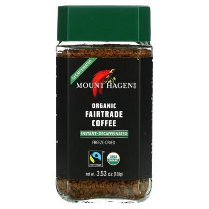 Mount Hagen, Organic Fairtrade Instant Coffee, freeze-dried, decaffeinated, 3.53 oz (100 g), Mount Hagen, Organic Fairtrade Instant Coffee, gefriergetrocknet, entkoffeiniert, 100 g (3