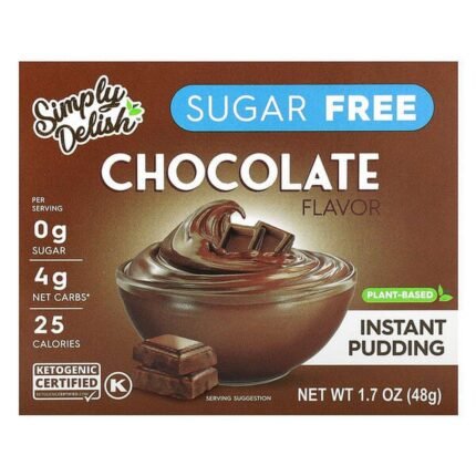 Natural Simply Delish, Plant-Based Instant Pudding, Chocolate, Sugar-Free, 48 g (1.7 oz.), Natural Simply Delish, pflanzlicher Instant-Pudding, Schokolade, zuckerfrei, 48 g (1