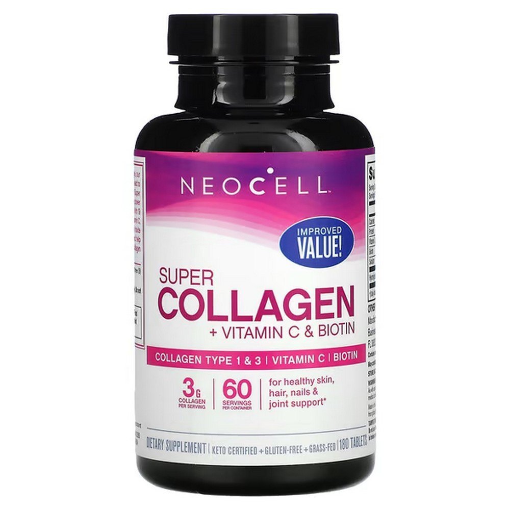 NeoCell, Super Collagen, + Vitamin C & Biotin, 180 Tablets, NeoCell, Суперколлаген + витамин С и биотин NeoCell, Super Collagen, + Vitamin C & Biotin, 180 Tablets, NeoCell, Суперколлаген + витамин С и биотин