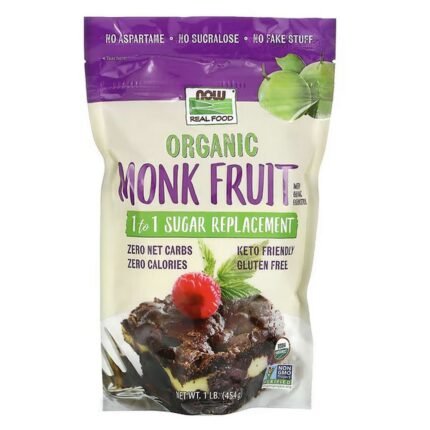 NOW Foods, Real Food, Organic Monk Fruit, 1-to-1 Sugar Replacement, 1:1 Sugar Substitute, 454 g (1 lb.), NOW Foods, Real Food, Organic Monk Fruit, 1-to-1 Sugar Replacement, 1:1-Zuckerersatz