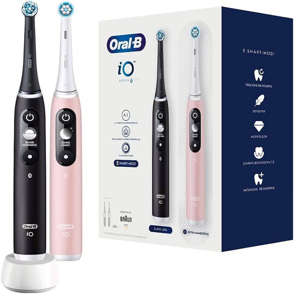 Oral-B iO-6 Black and pink electric toothbrush 2 pcs Oral-B iO-6 Black and pink electric toothbrush 2 pcs